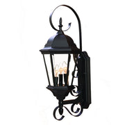 Three Light Matte Black Swing Arm Lantern Wall Light-Outdoor Lighting-DECOROLALA