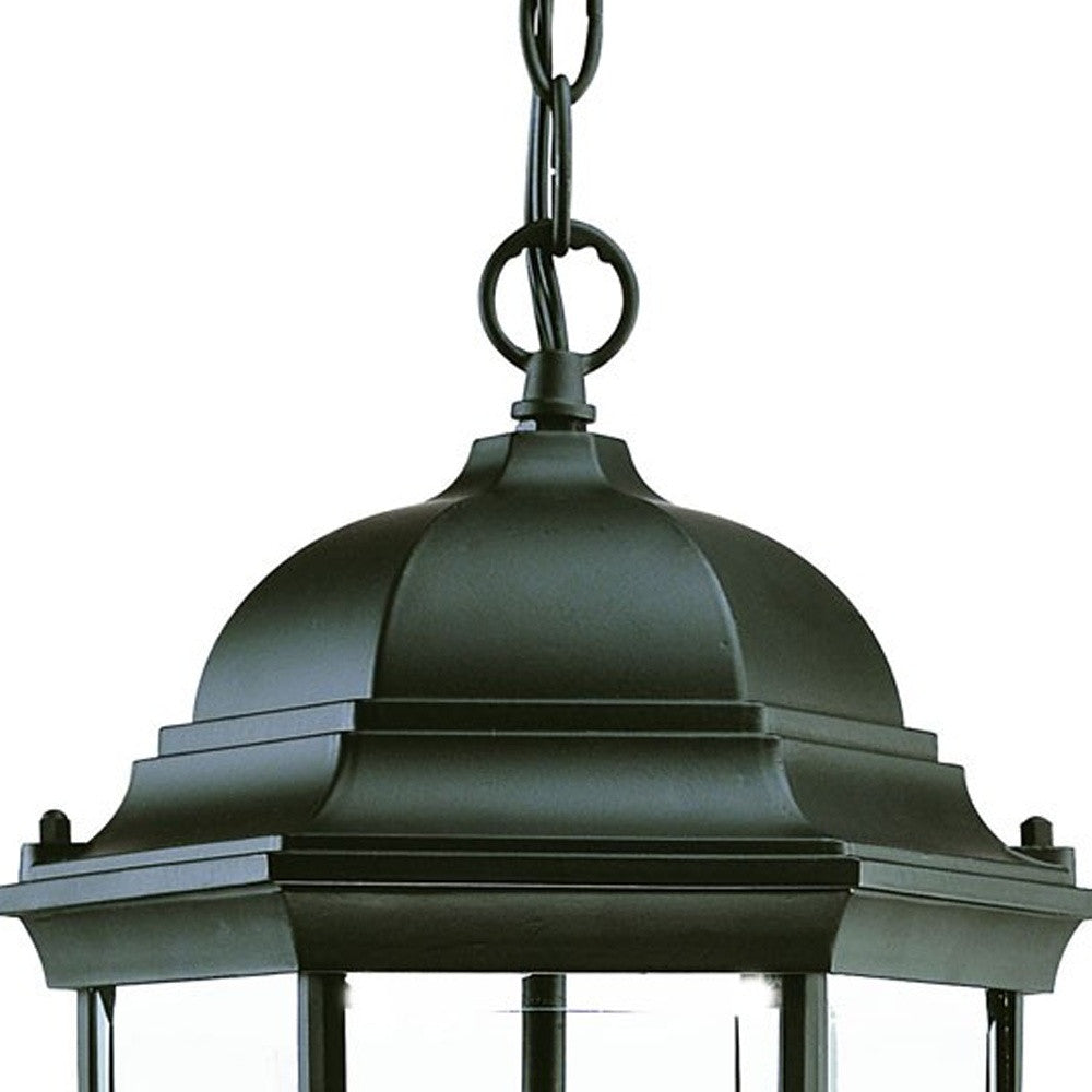 Three Light Matte Black Wide Lantern Hanging Light-Chandeliers-DECOROLALA