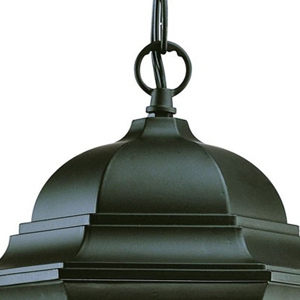 Three Light Matte Black Wide Lantern Hanging Light-Chandeliers-DECOROLALA