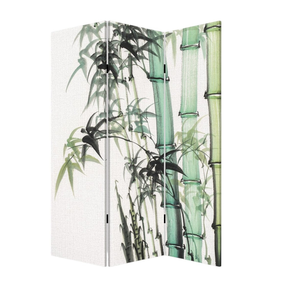Three Panel Reversible Bamboo Art Room Divider Screen-Room Dividers-DECOROLALA