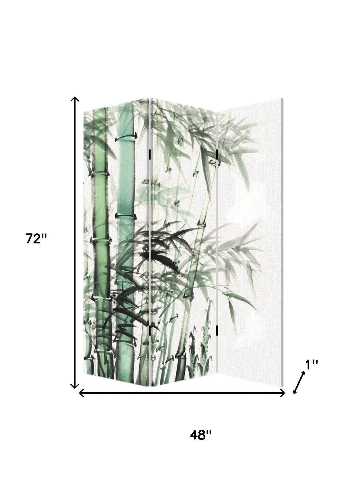 Three Panel Reversible Bamboo Art Room Divider Screen-Room Dividers-DECOROLALA
