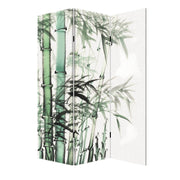Three Panel Reversible Bamboo Art Room Divider Screen-Room Dividers-DECOROLALA