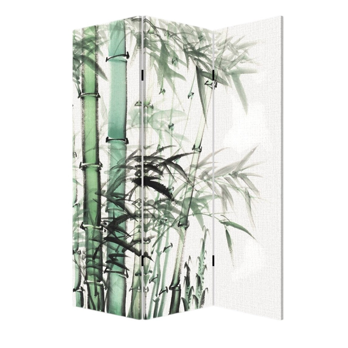 Three Panel Reversible Bamboo Art Room Divider Screen-Room Dividers-DECOROLALA