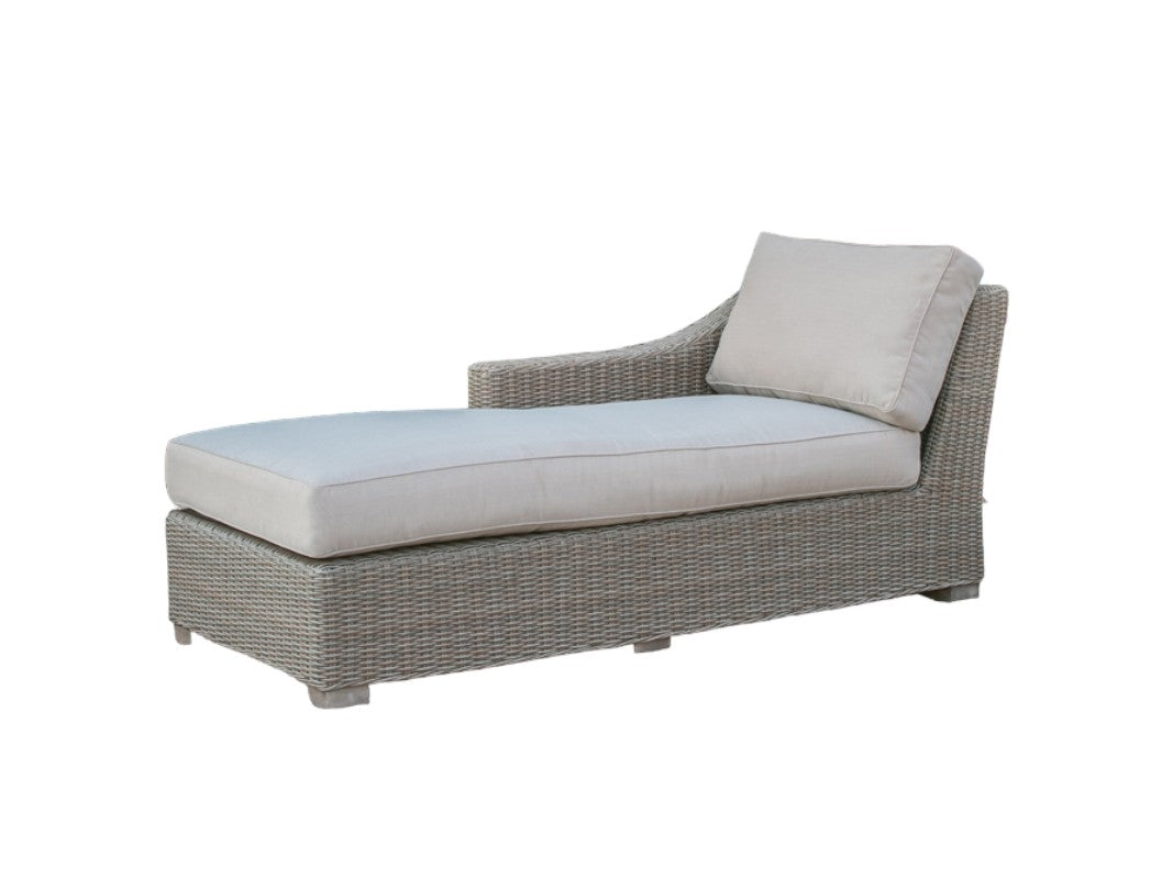 Three Piece Rattan Sectional - Gray with Beige Cushions-Outdoor Furniture - Conversation Sets-DECOROLALA
