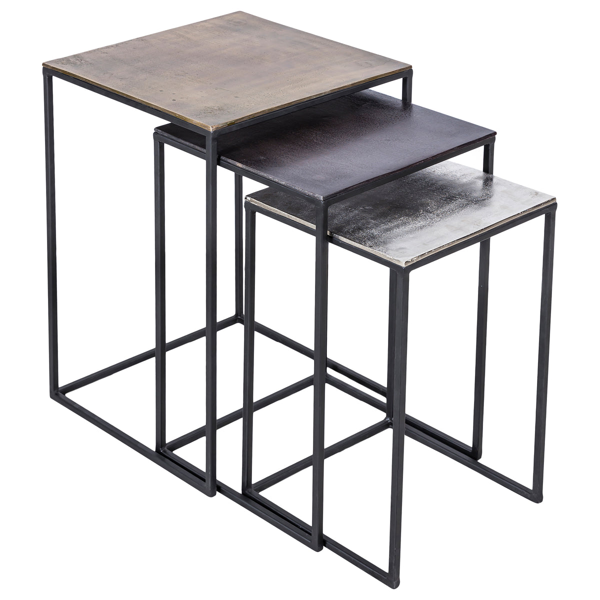 Threefold Indoor Aluminum Table, Antique Brass-Table-DECOROLALA