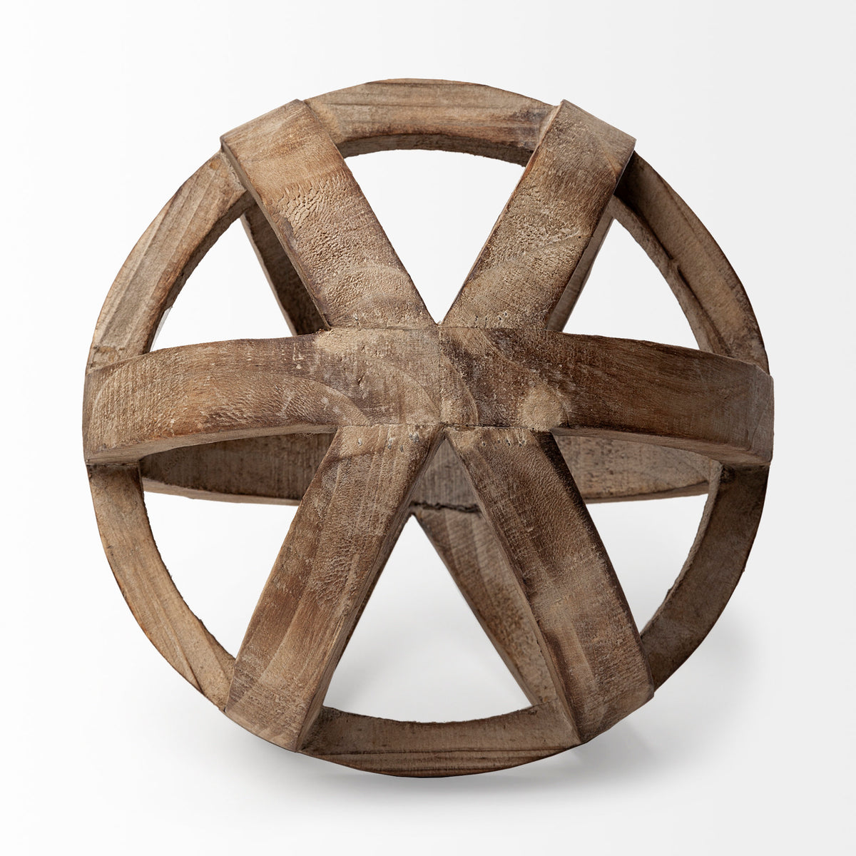 Tibik Natural Wooden Orb Decorative Ball - 8" x 8"-Objects-DECOROLALA