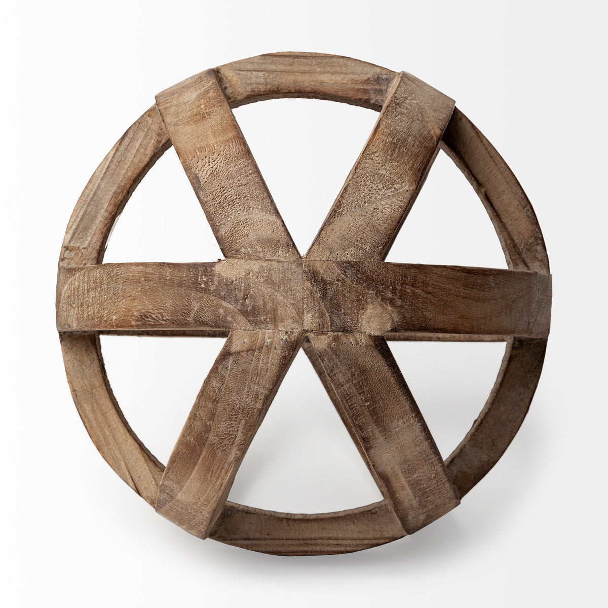 Tibik Natural Wooden Orb Decorative Ball - 8" x 8"-Objects-DECOROLALA