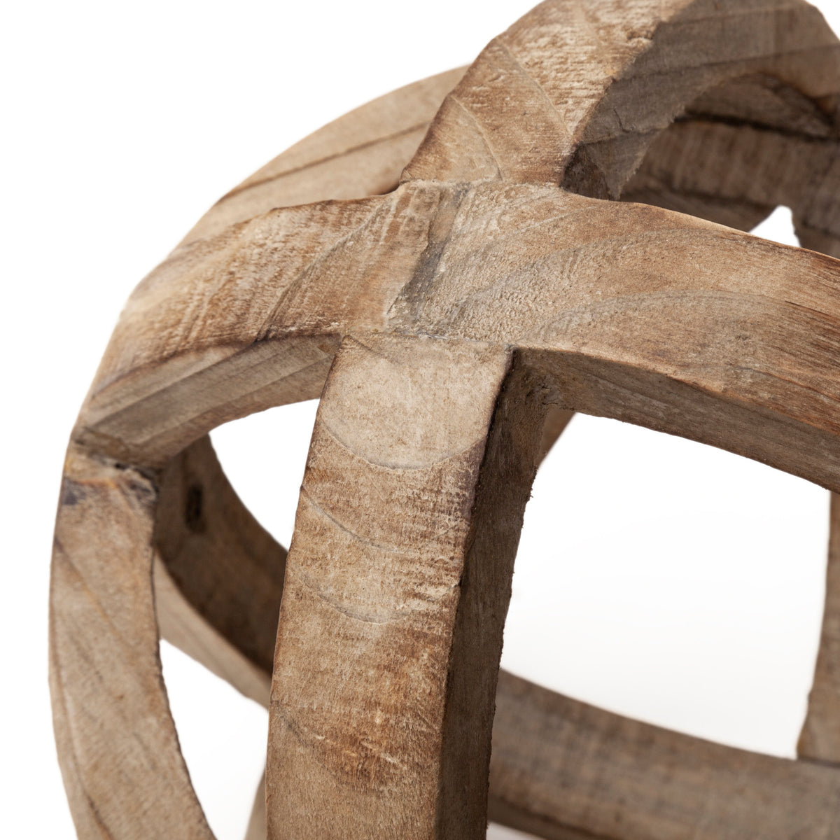 Tibik Natural Wooden Orb Decorative Ball - 8" x 8"-Objects-DECOROLALA