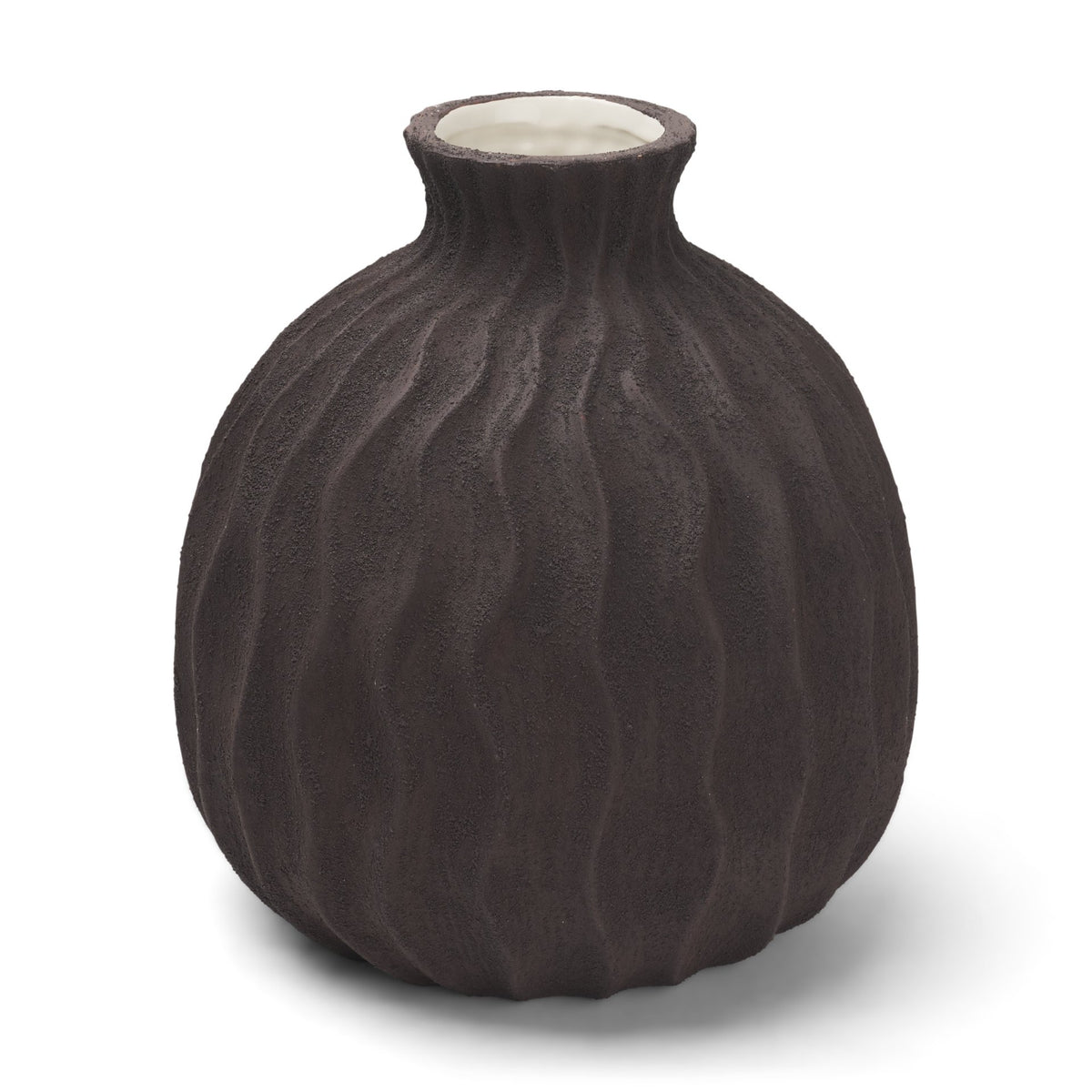 Tidal Medium Ceramic Rippled Decorative Vase-Vase-DECOROLALA