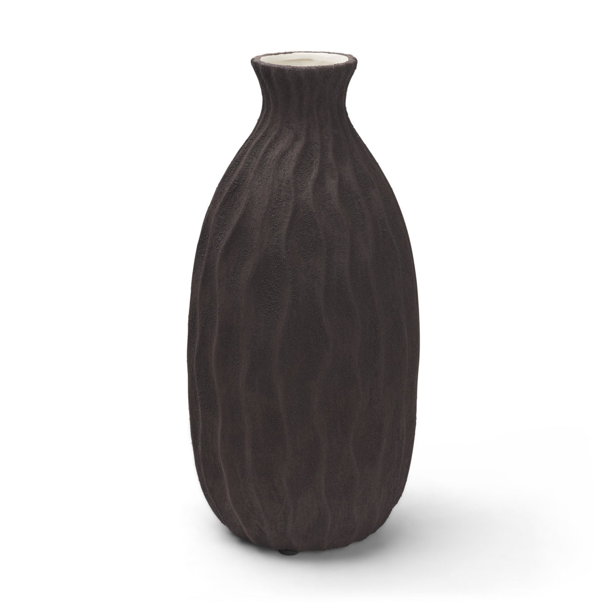 Tidal Tall Ceramic Rippled Decorative Vase-Vase-DECOROLALA