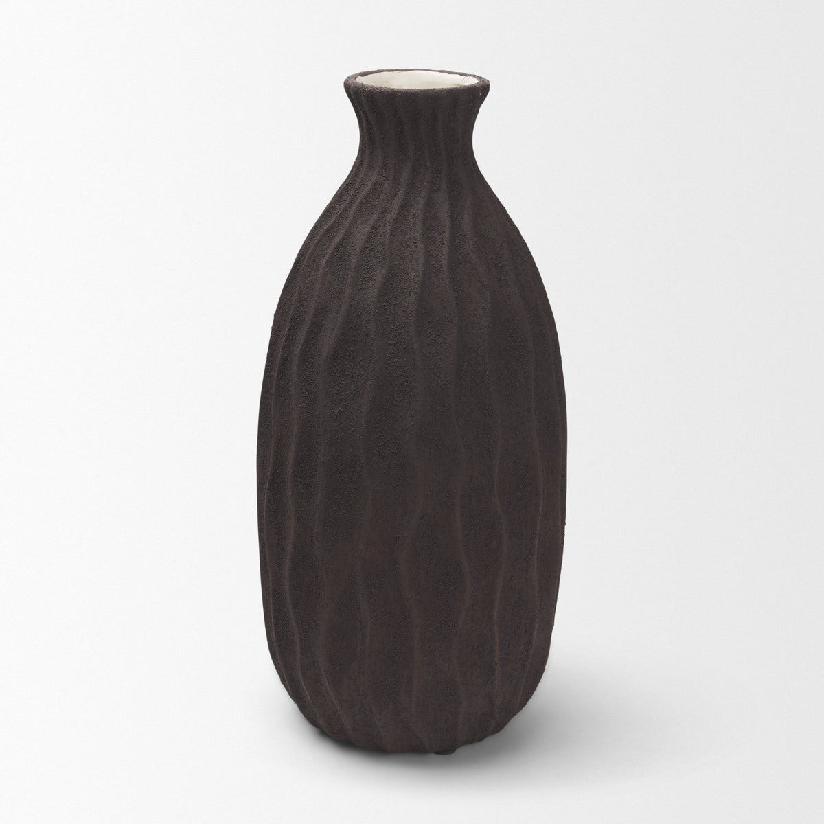 Tidal Tall Ceramic Rippled Decorative Vase-Vase-DECOROLALA