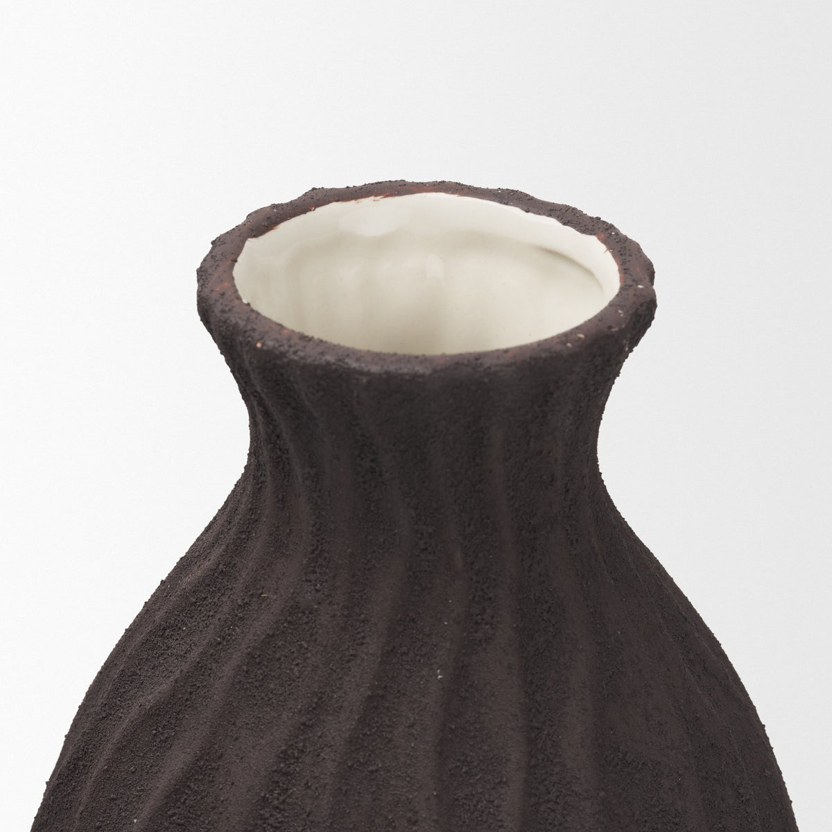 Tidal Tall Ceramic Rippled Decorative Vase-Vase-DECOROLALA