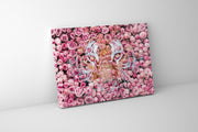 Tiger in the Rose Wildlife Canvas Print 48x36-Wall Art-DECOROLALA