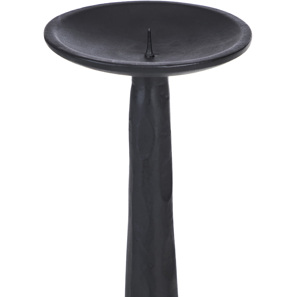 Tilde Indoor Aluminum Candle Holder, Matte Black-Candle Holders-DECOROLALA