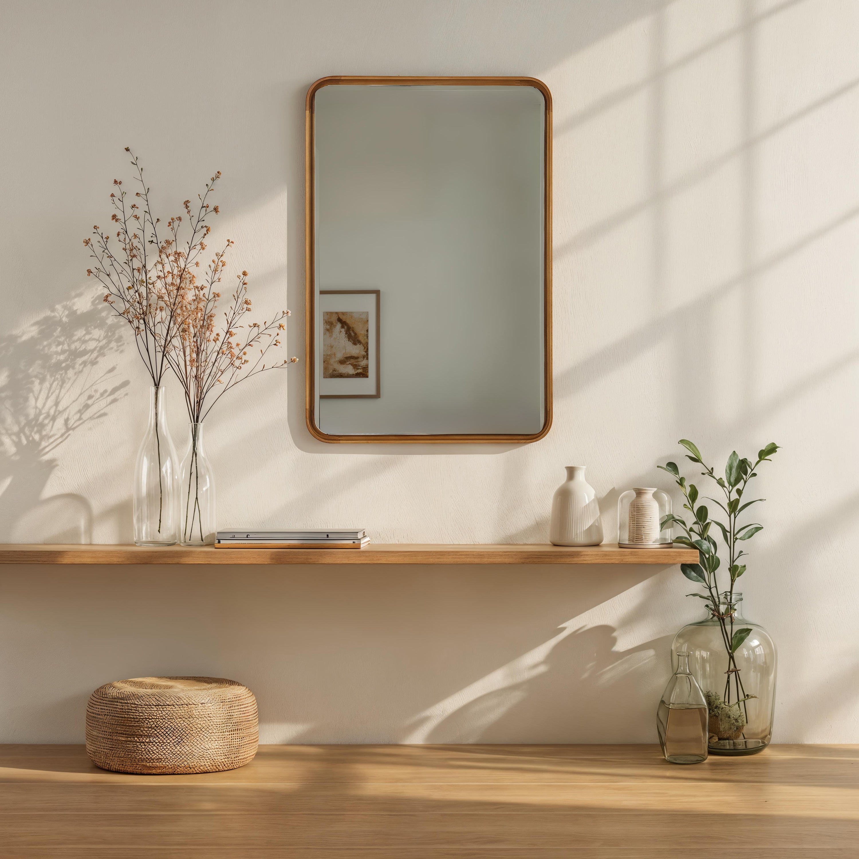 Tillie 36" H x 24" W Wall Mirror, Beige-Mirror-DECOROLALA