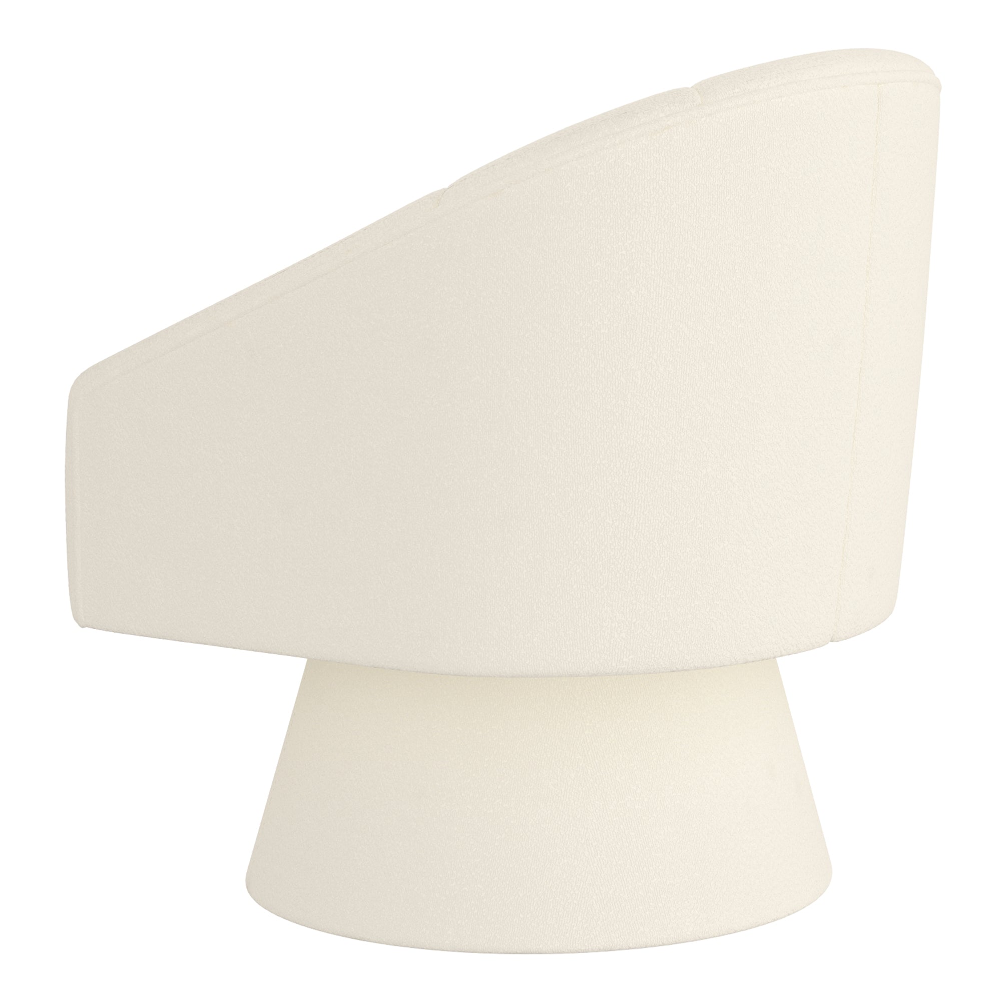 Tilsy Swivel Accent Chair - Ivory Boucle Fabric-DECOROLALA