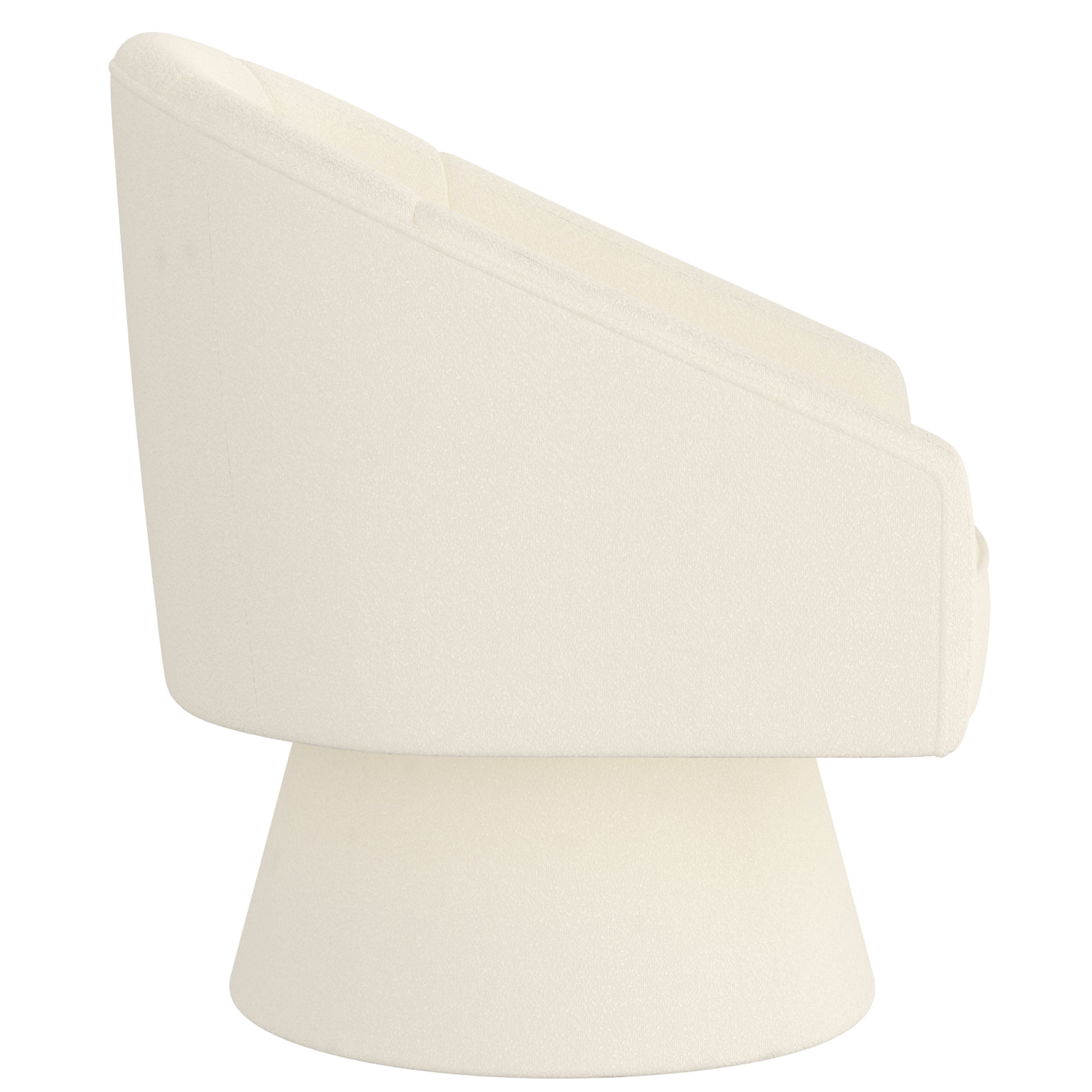 Tilsy Swivel Accent Chair - Ivory Boucle Fabric-DECOROLALA