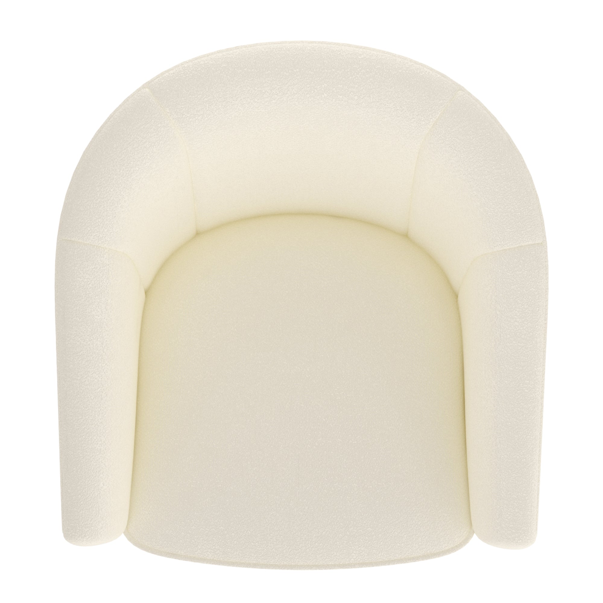 Tilsy Swivel Accent Chair - Ivory Boucle Fabric-DECOROLALA