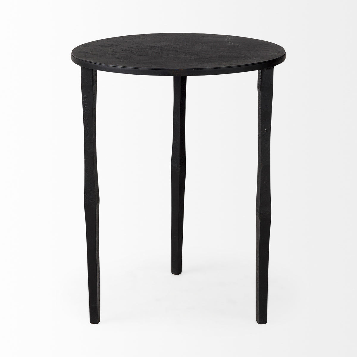 Timothy 16.0L x 16.0W X 20.0H Ebony Black Iron Side Table-Accent Tables-DECOROLALA