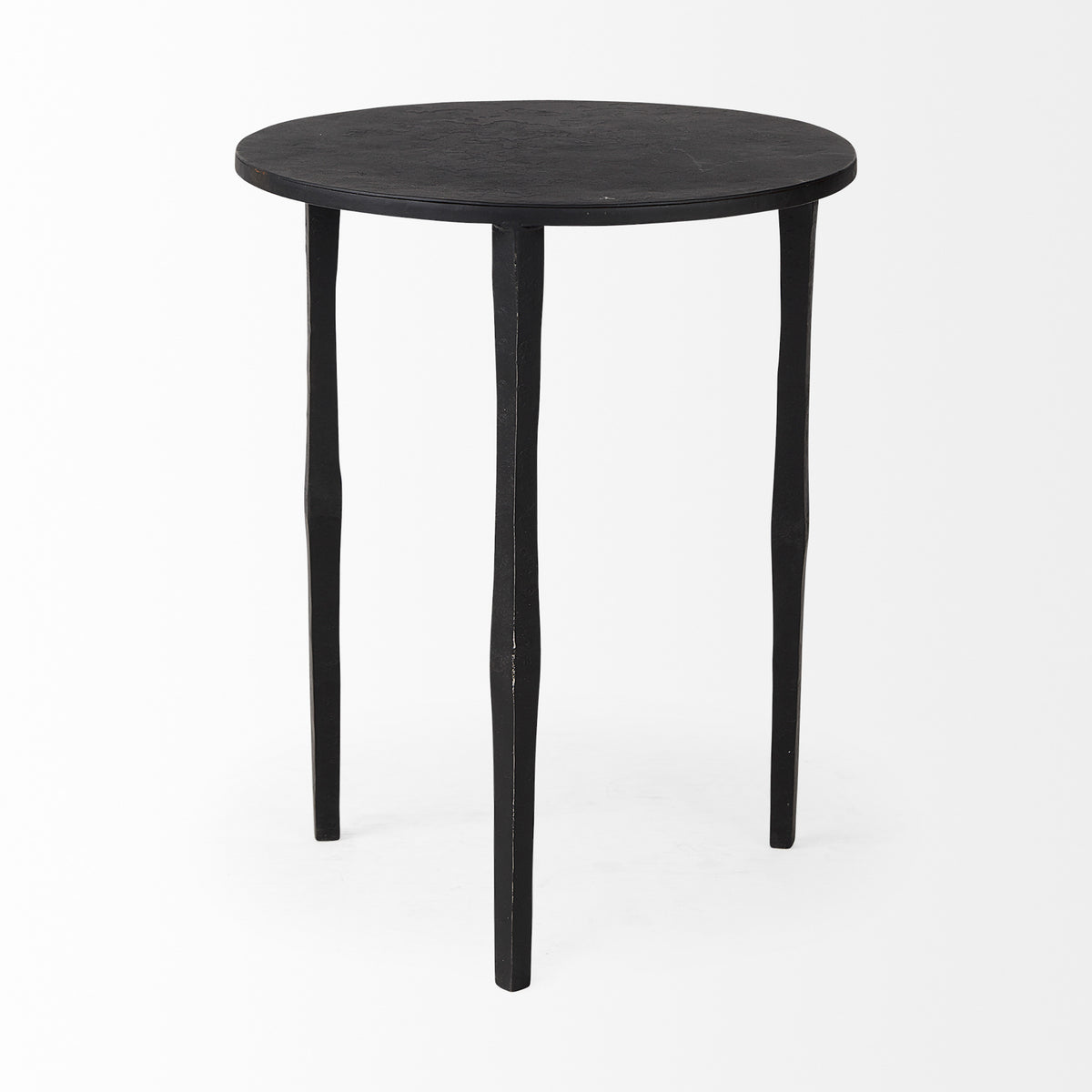 Timothy 16.0L x 16.0W X 20.0H Ebony Black Iron Side Table-Accent Tables-DECOROLALA