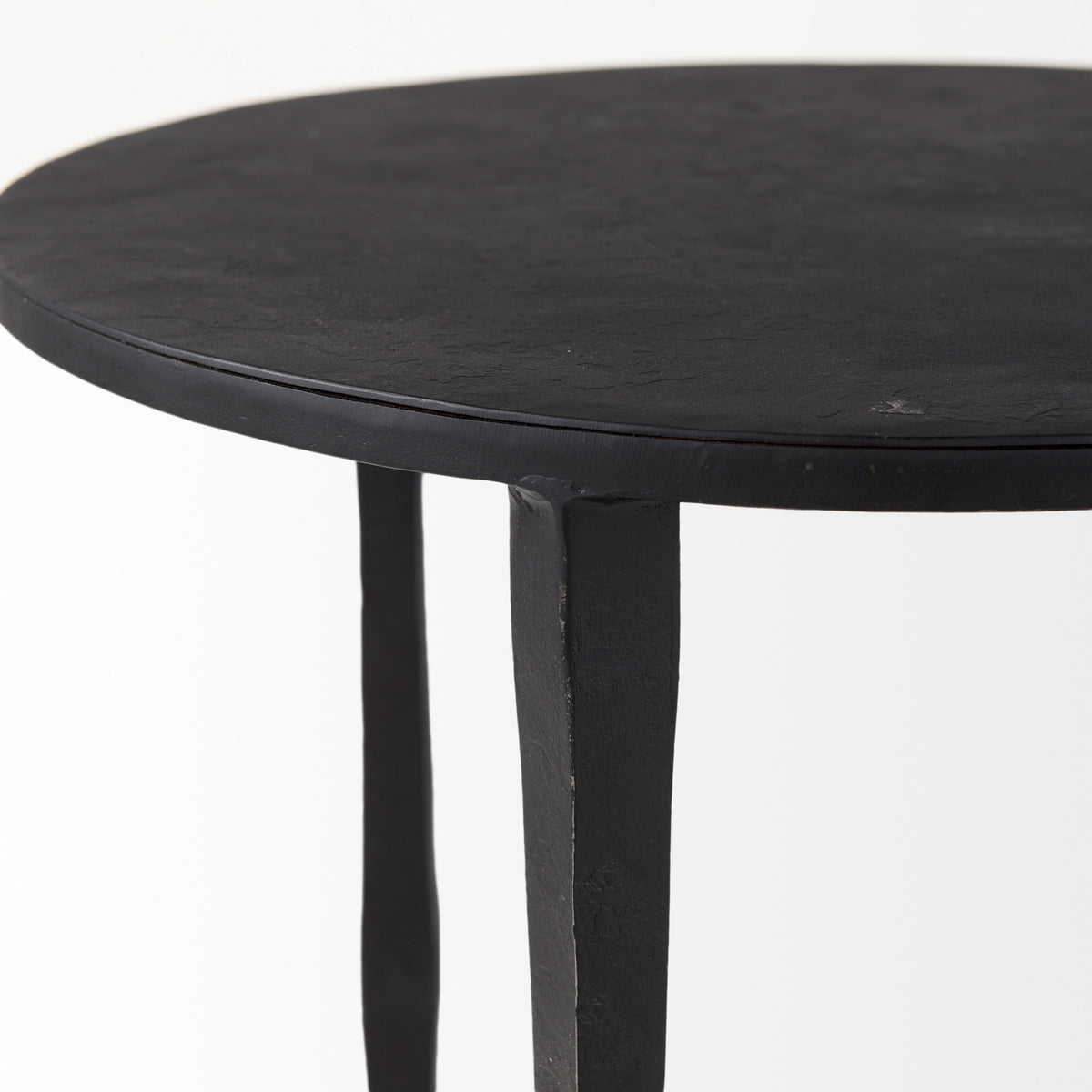 Timothy 16.0L x 16.0W X 20.0H Ebony Black Iron Side Table-Accent Tables-DECOROLALA