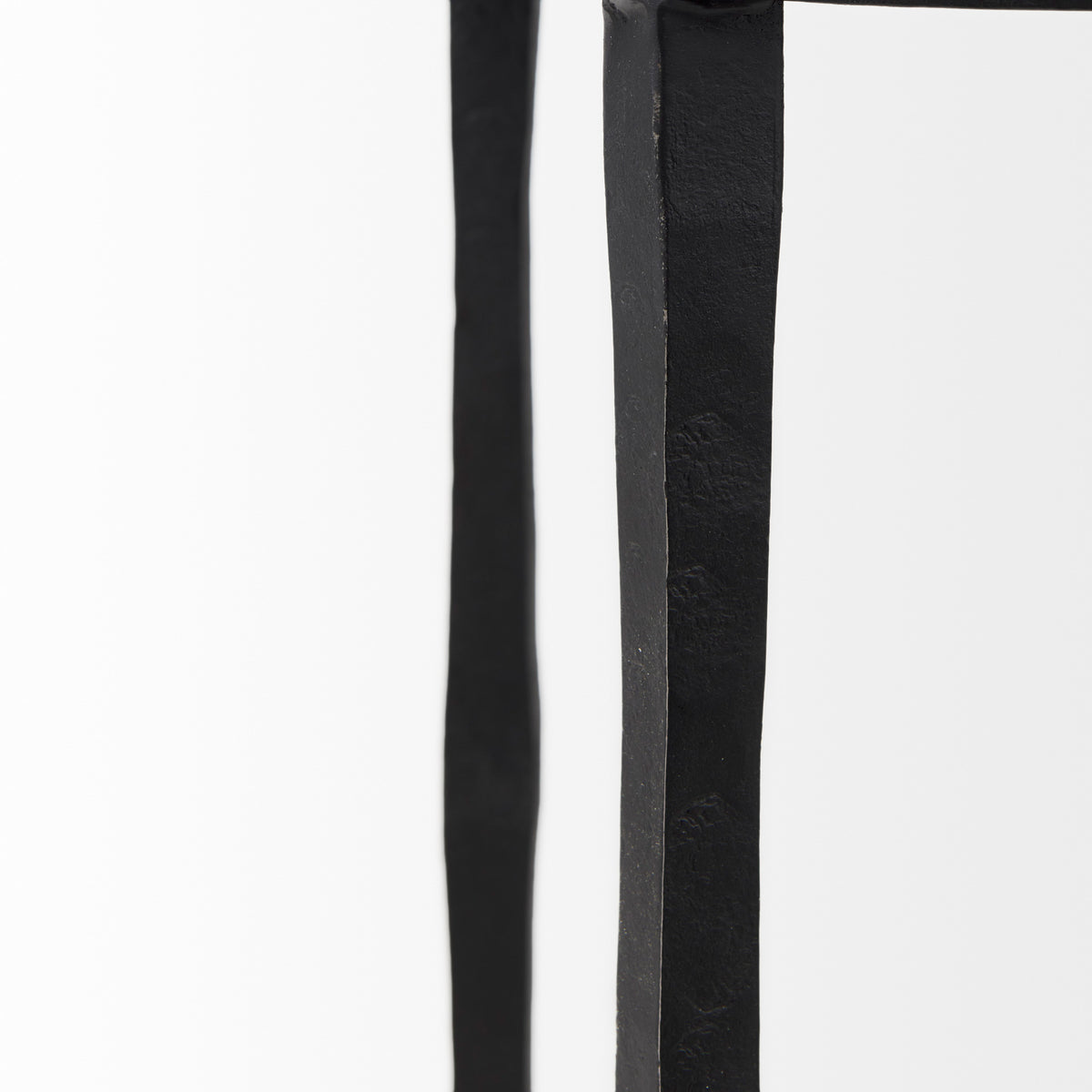 Timothy 16.0L x 16.0W X 20.0H Ebony Black Iron Side Table-Accent Tables-DECOROLALA