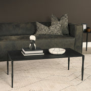 Timothy 42.0 X 22.0 X 15.5 Ebony Black Iron Coffee Table-Coffee Tables-DECOROLALA