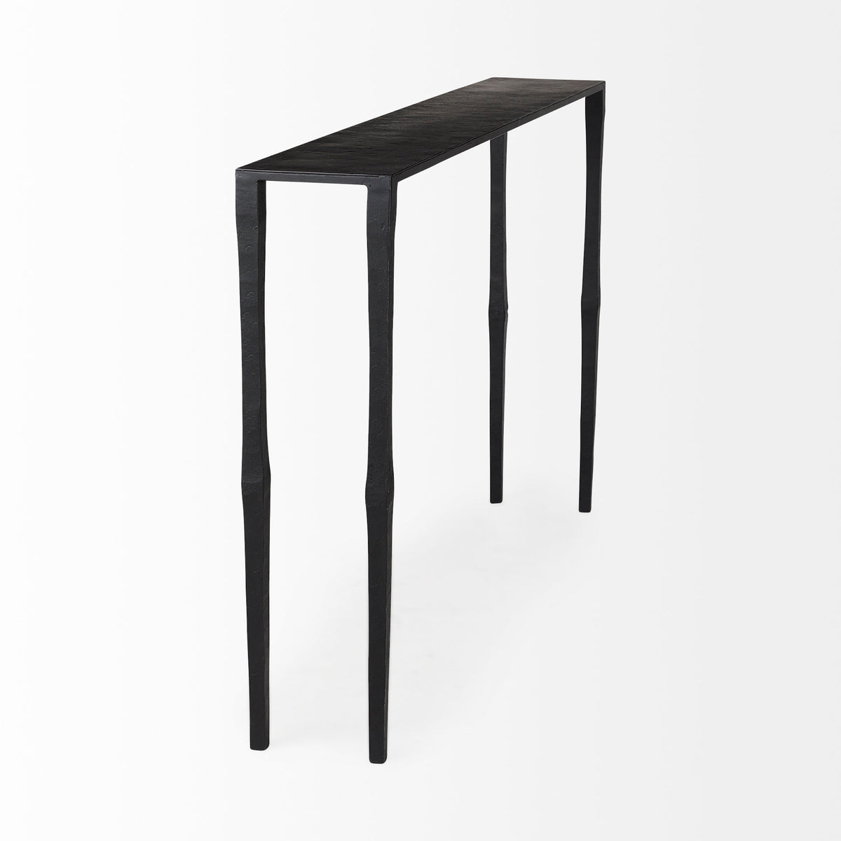 Timothy 48.0 X 8.0 X 30.0 Ebony Black Iron Console Table-Console Tables-DECOROLALA