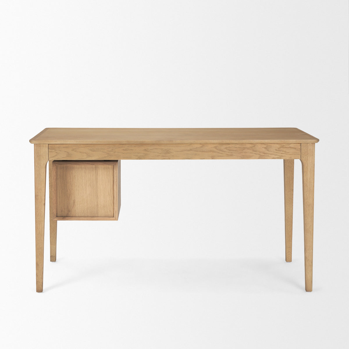 Tino Light Brown Oak Wood w/ 4 Drawers Desk-Office-DECOROLALA