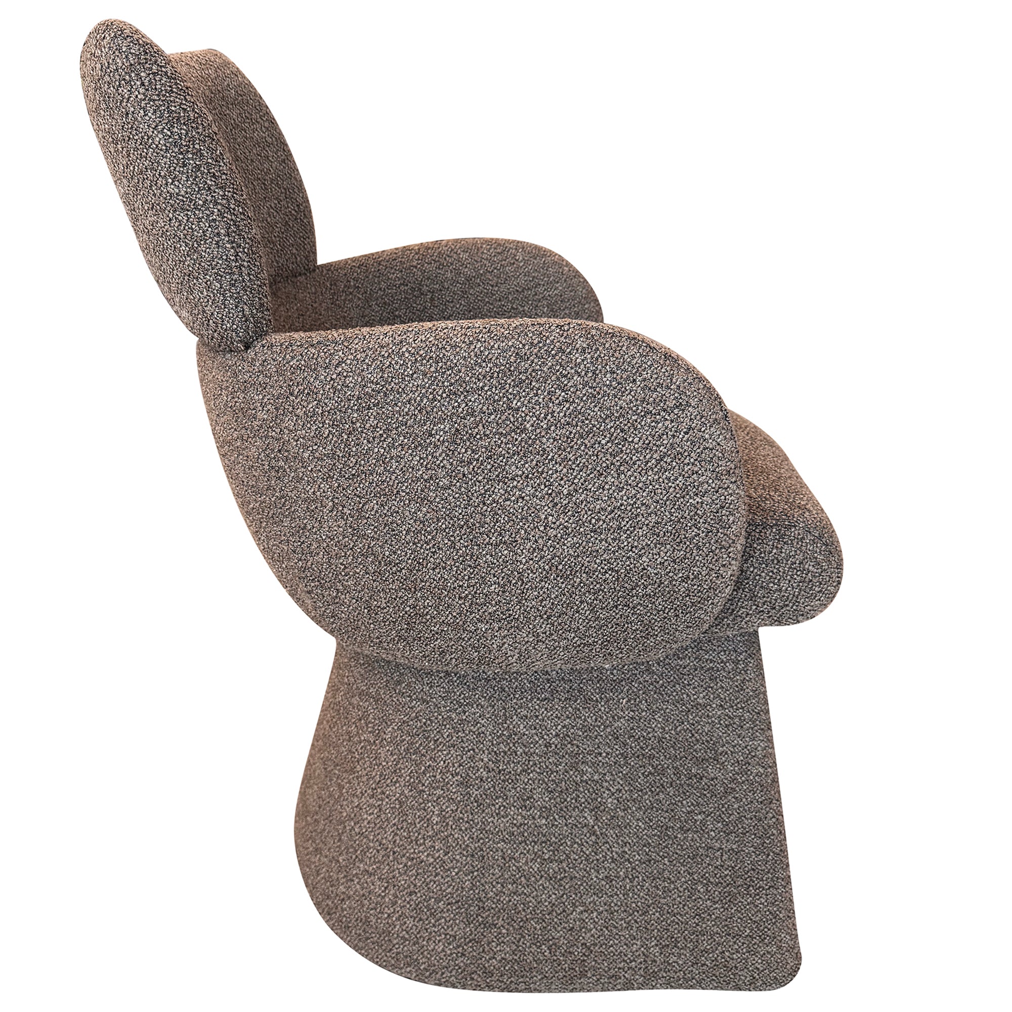Titani Upholstered Dining Chair - Brown Modern Fabric-DECOROLALA
