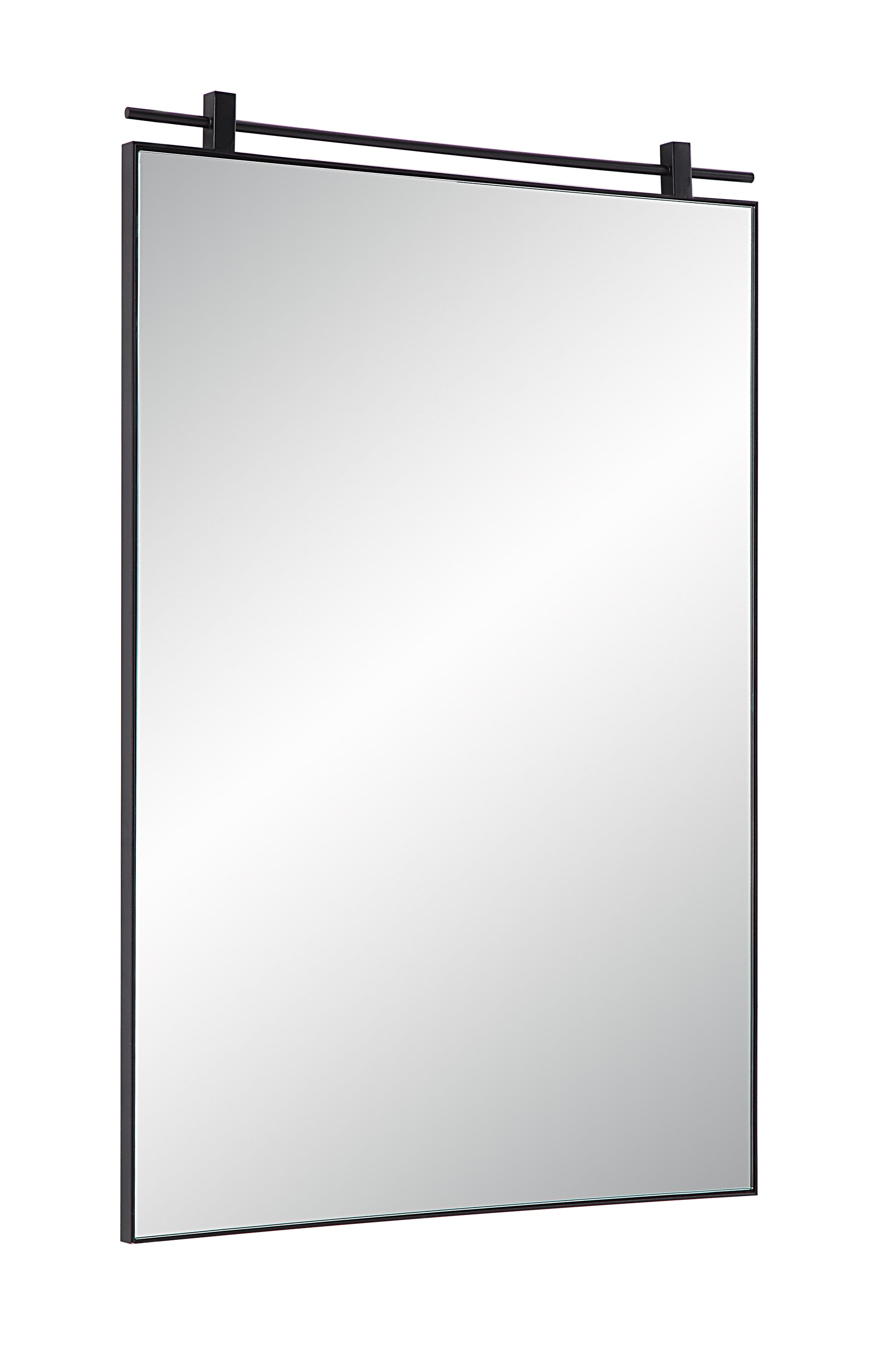 Titel 36" Tall Rectangular Mirror, Matte Black-Mirror-DECOROLALA