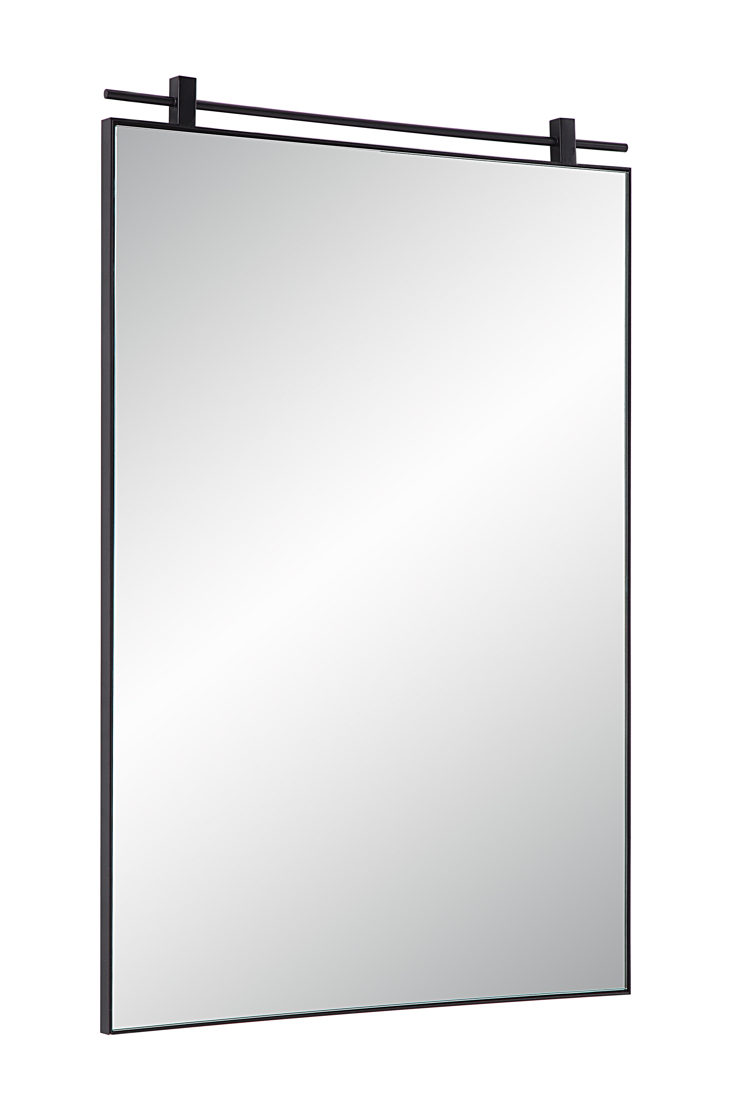 Titel 36" Tall Rectangular Mirror, Matte Black-Mirror-DECOROLALA