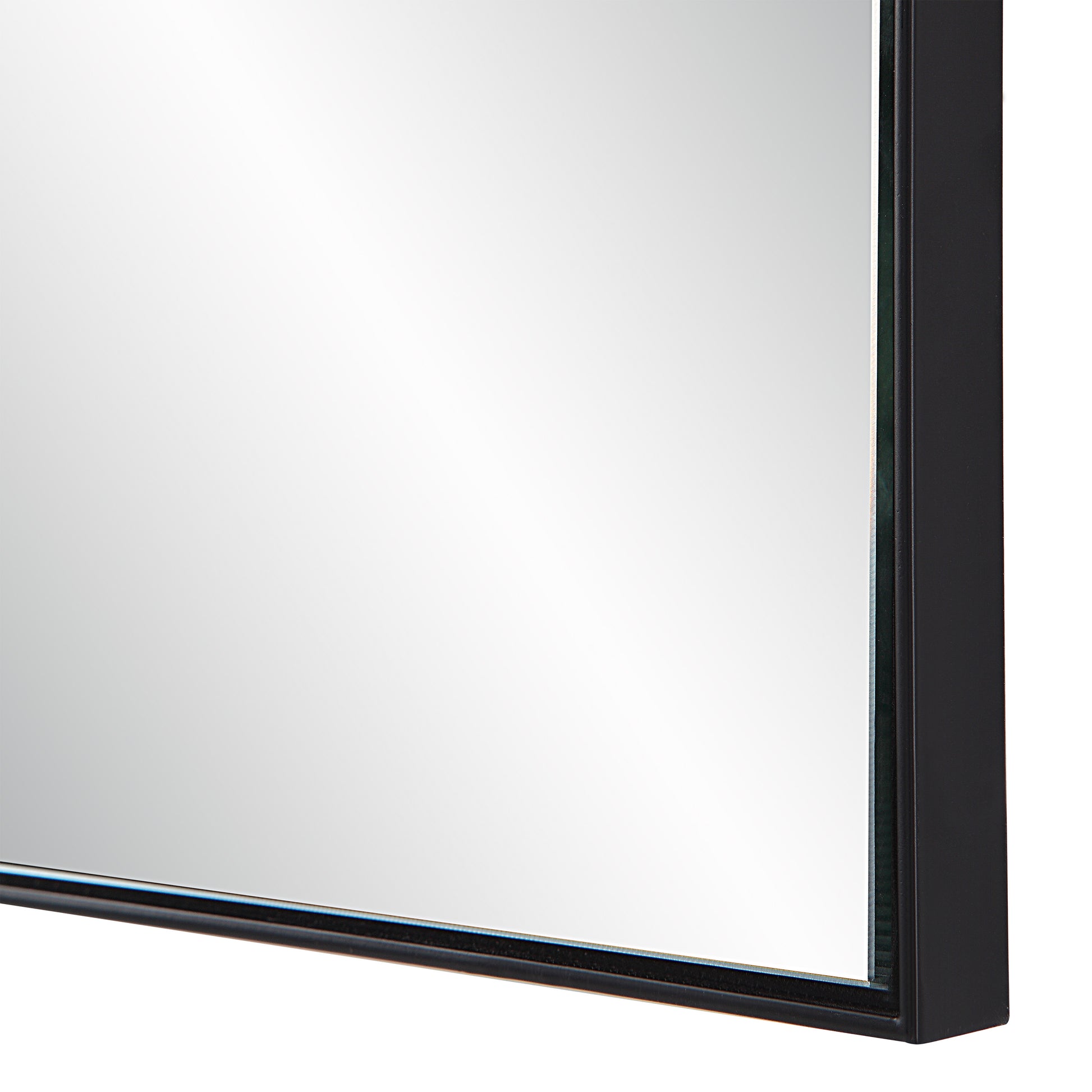 Titel 36" Tall Rectangular Mirror, Matte Black-Mirror-DECOROLALA