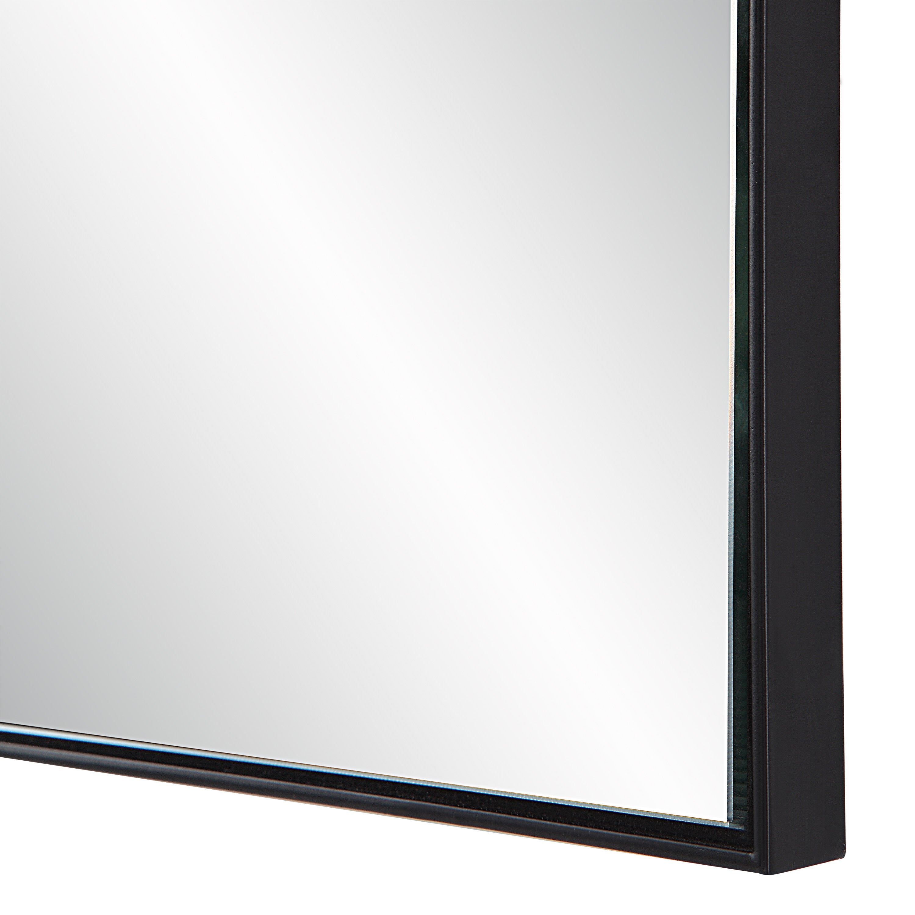 Titel 36" Tall Rectangular Mirror, Matte Black-Mirror-DECOROLALA