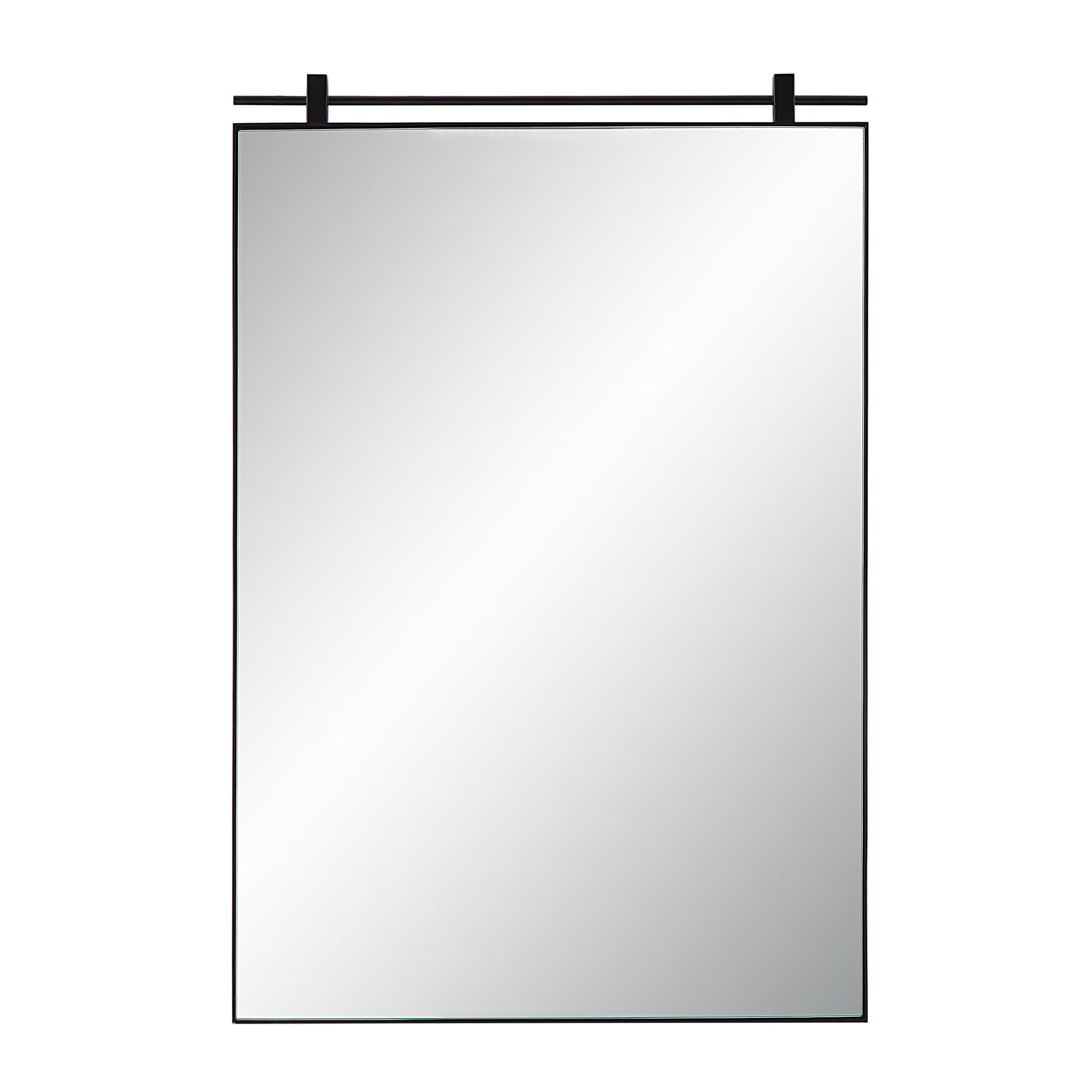 Titel 36" Tall Rectangular Mirror, Matte Black-Mirror-DECOROLALA
