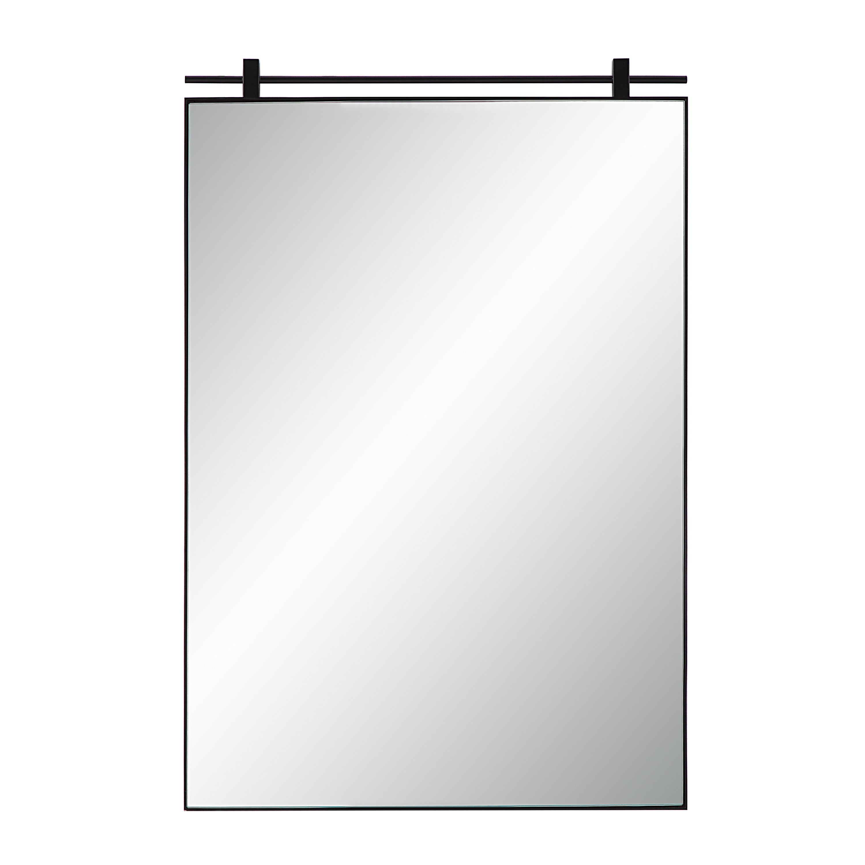 Titel 36" Tall Rectangular Mirror, Matte Black-Mirror-DECOROLALA