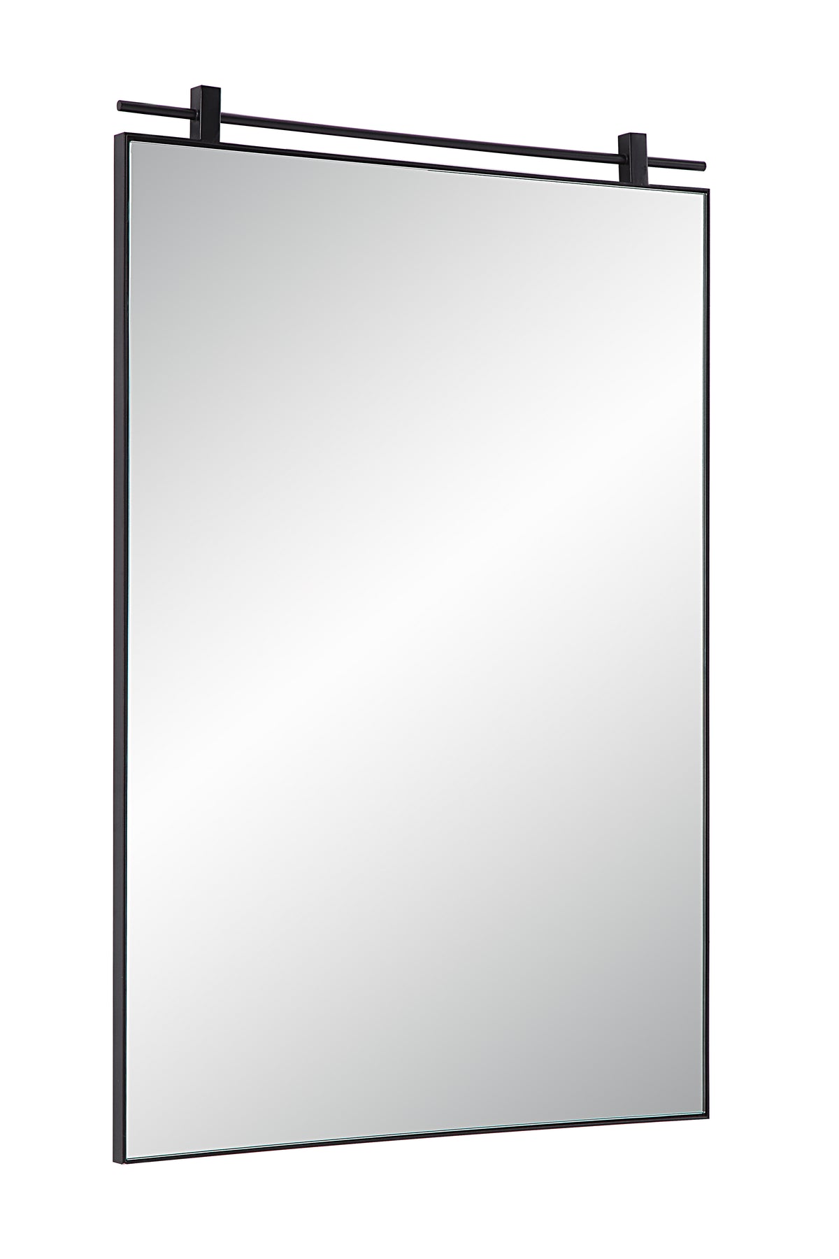 Titel 36" Tall Rectangular Mirror, Matte Black-Mirrors-DECOROLALA