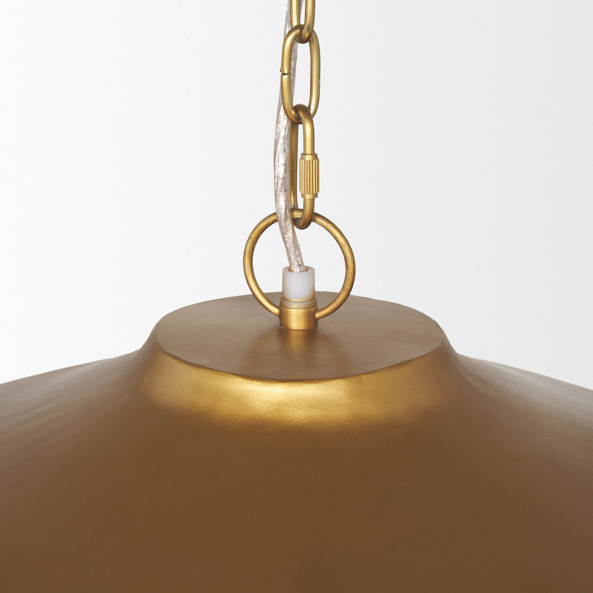 Titus 1-Light Brass Finished Metal Disc Pendant-Pendant Lighting-DECOROLALA