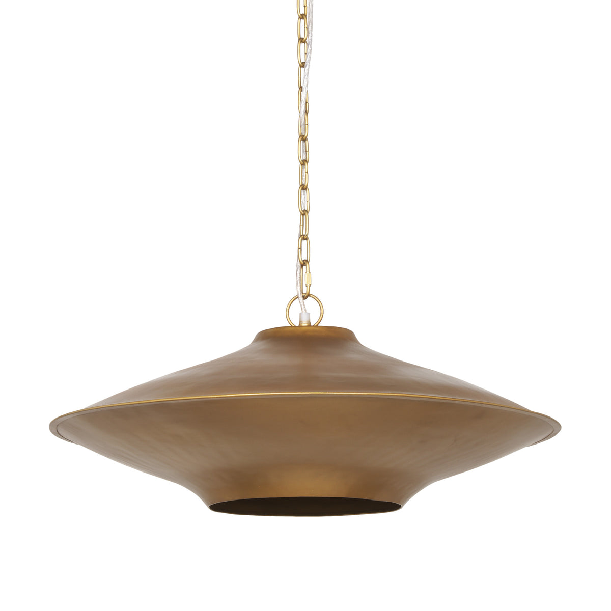 Titus 1-Light Brass Metal Disc Pendant Light-Pendant Lights-DECOROLALA
