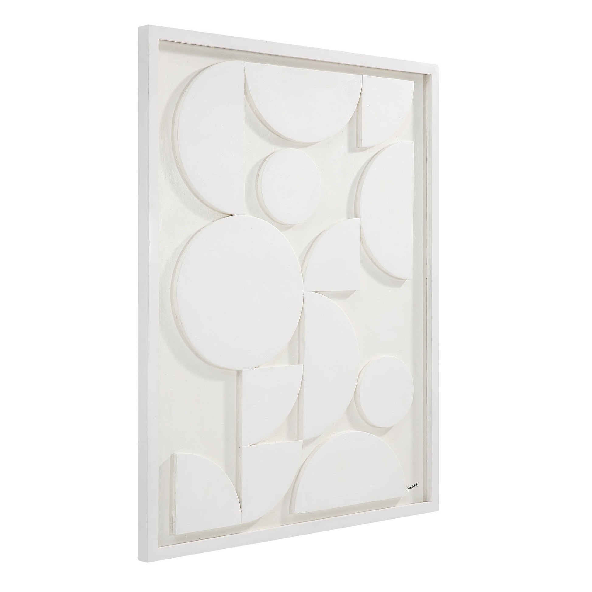 Tivat 36" Wide Wall Art, White-Wall Art-DECOROLALA