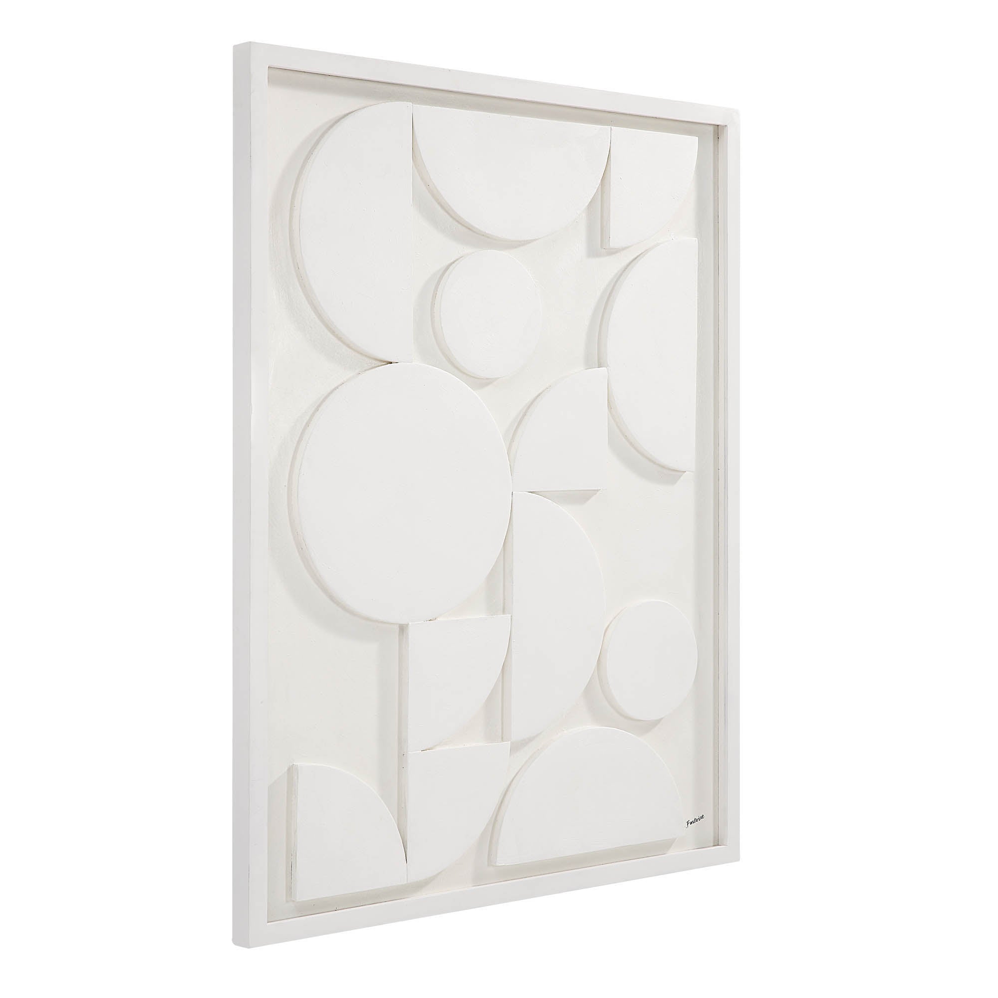 Tivat 36" Wide Wall Art, White-Wall Art-DECOROLALA