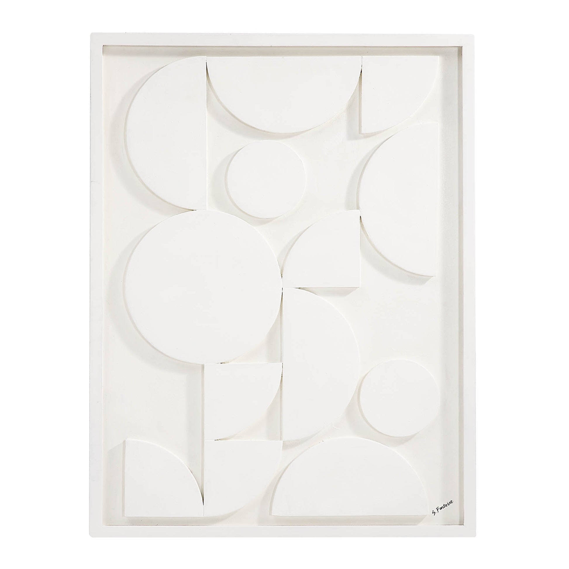 Tivat 36" Wide Wall Art, White-Wall Art-DECOROLALA