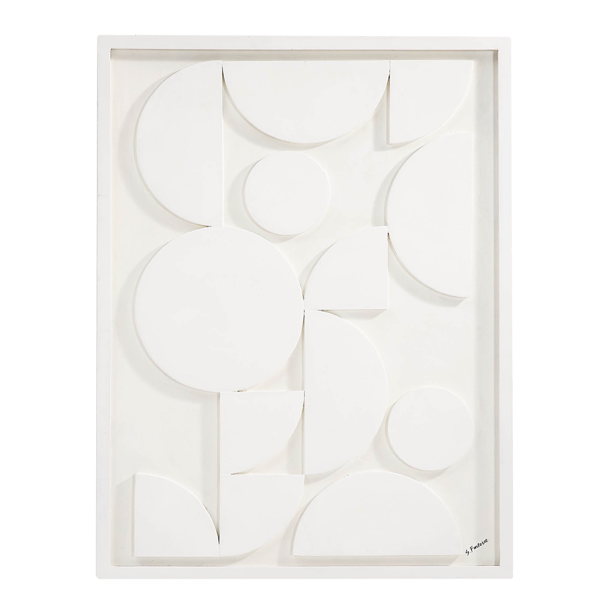 Tivat 36" Wide Wall Art, White-Wall Art-DECOROLALA