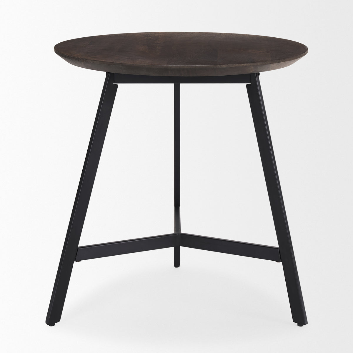 Todd Dark Brown Wood W/ Metal Legs Side Table-Accent Tables-DECOROLALA