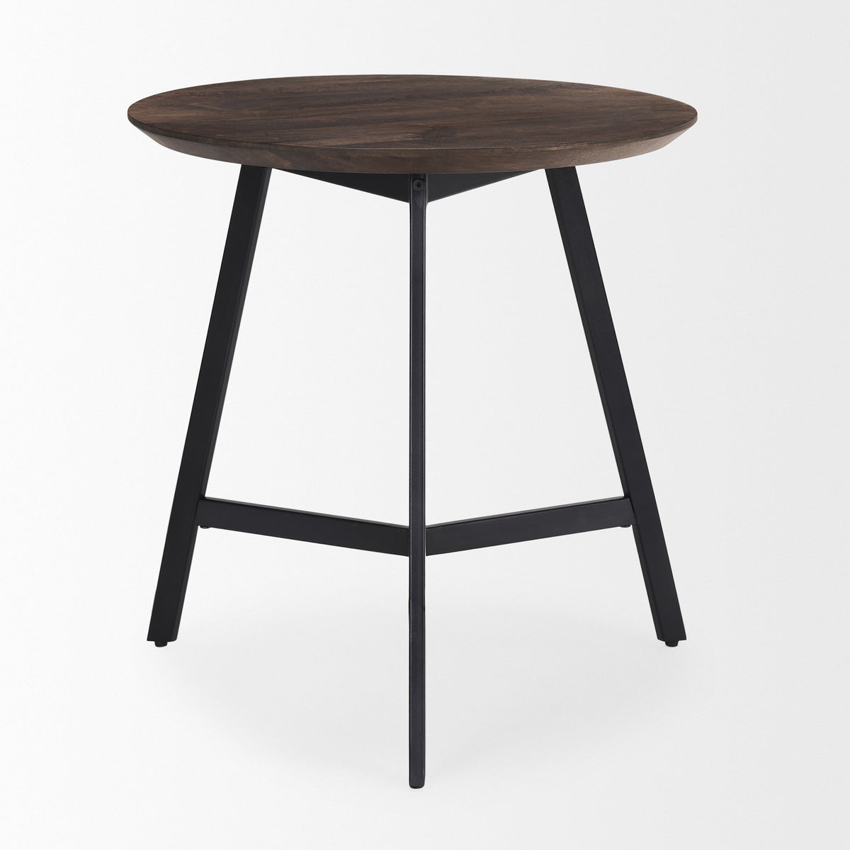 Todd Dark Brown Wood W/ Metal Legs Side Table-Accent Tables-DECOROLALA