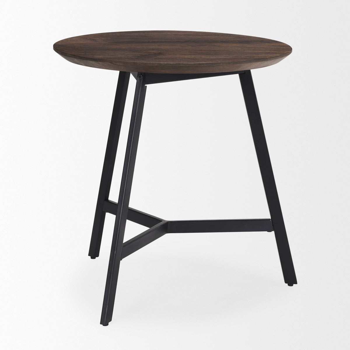Todd Dark Brown Wood W/ Metal Legs Side Table-Accent Tables-DECOROLALA