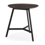 Todd Dark Brown Wood W/ Metal Legs Side Table-Accent Tables-DECOROLALA