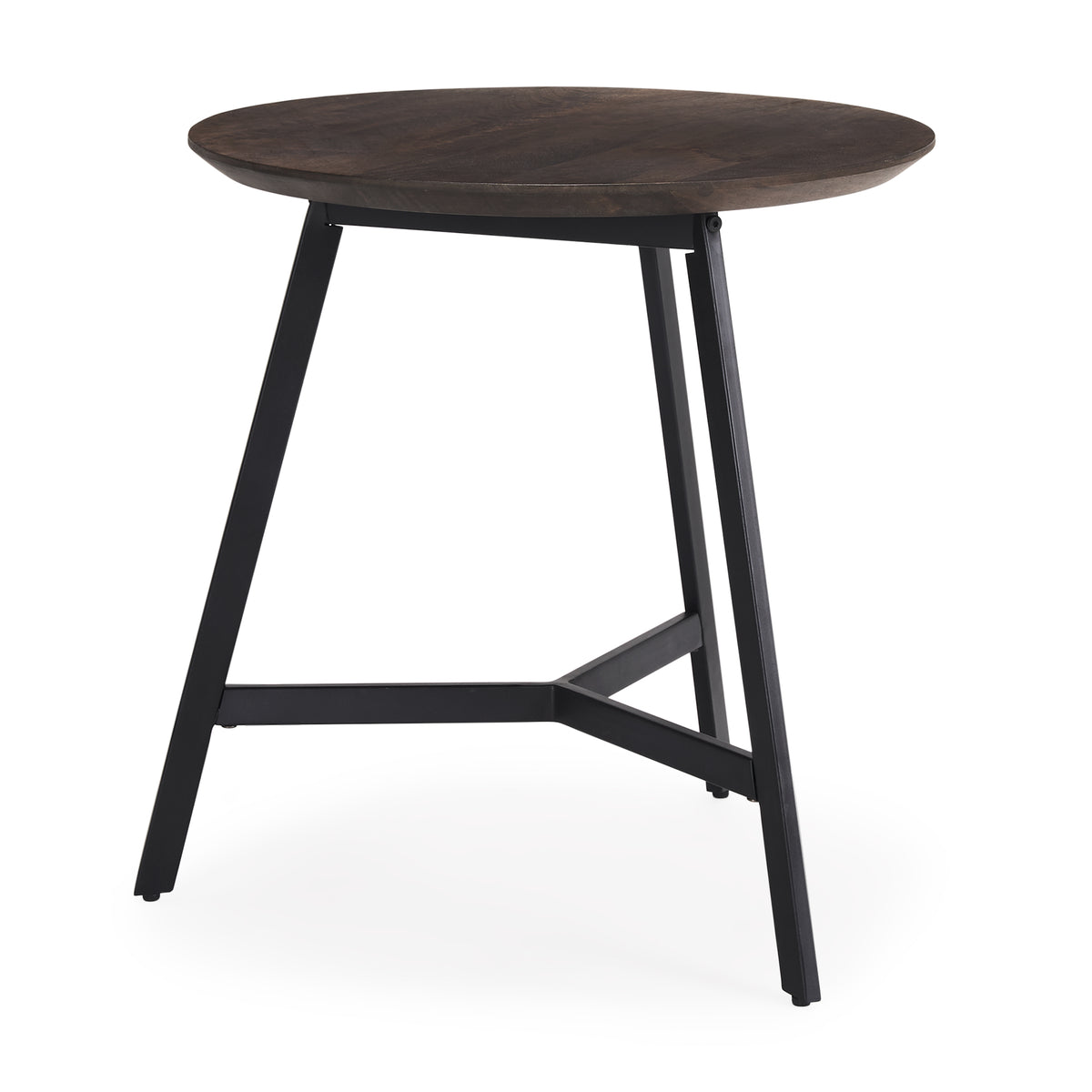 Todd Dark Brown Wood W/ Metal Legs Side Table-Accent Tables-DECOROLALA