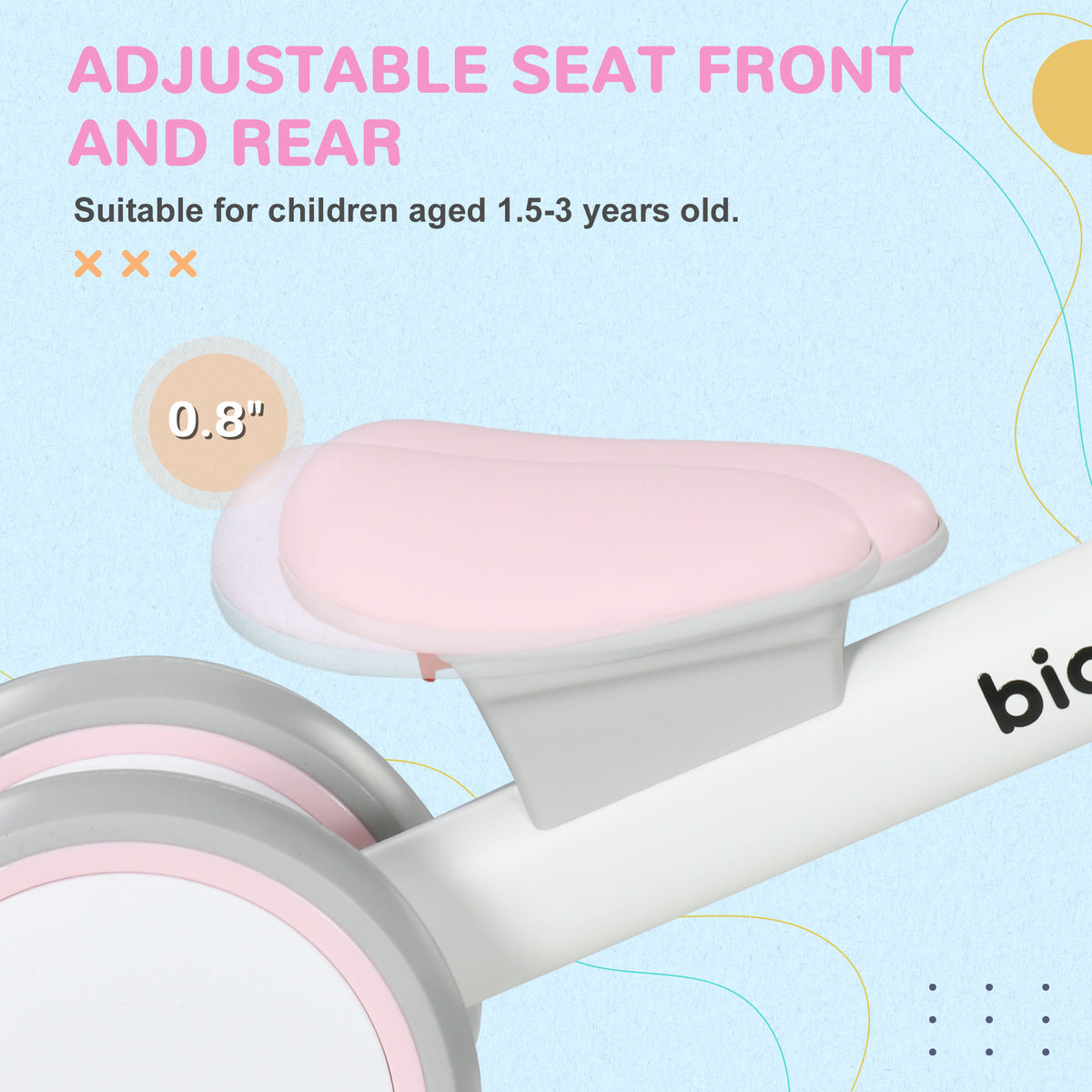 Toddler Balance Bike for 12â€“36 Months with Adjustable Seat, Removable Basket, 4 Silent Wheels-Toys & Games > Baby & Toddler Toys > Riding & Rocking Toys-DECOROLALA