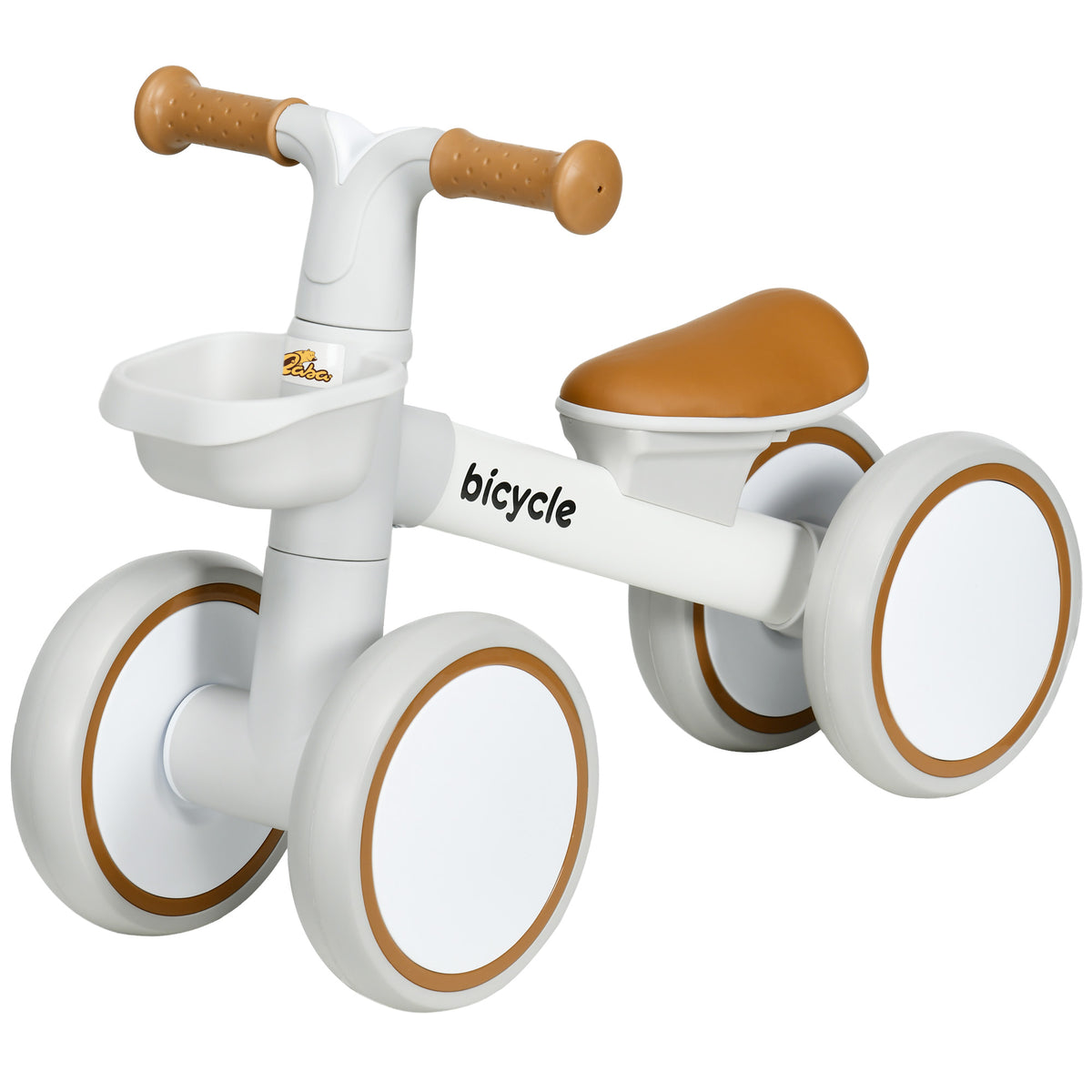 Toddler Balance Bike for 12â€“36 Months with Adjustable Seat, Removable Basket, 4 Silent Wheels-Toys & Games > Baby & Toddler Toys > Riding & Rocking Toys-DECOROLALA